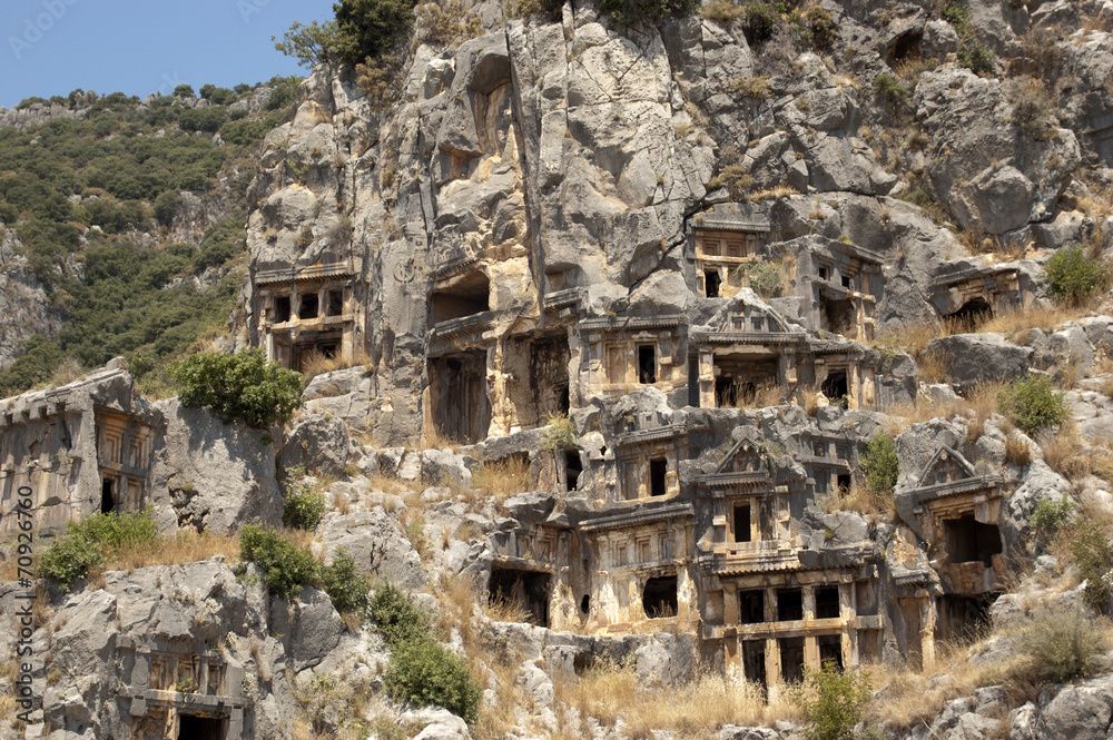 Rock-cut tombs in Myra, Demre, Turkey, Scene 13
