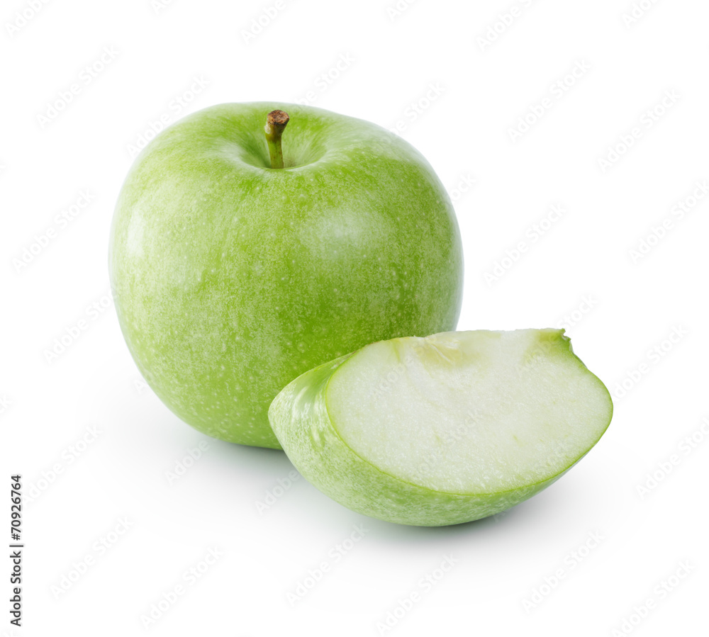 ripe fresh green apple with section ripe fresh green apple with section