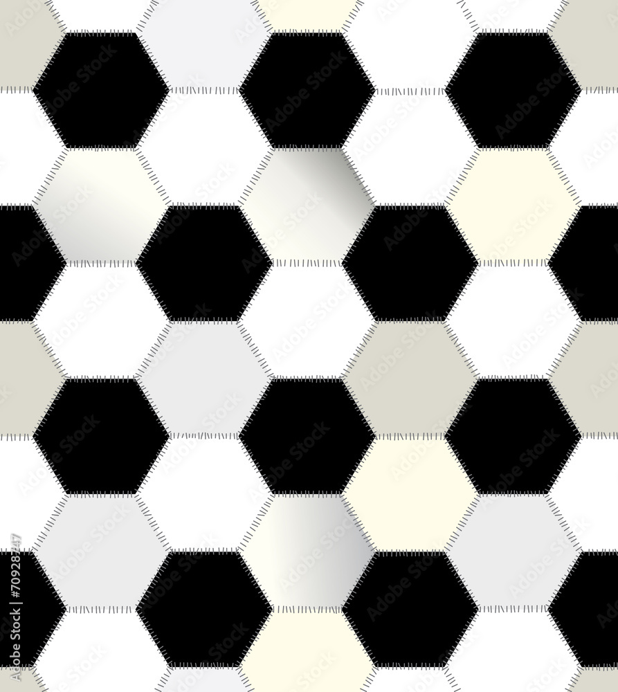 Patchwork of hexagons