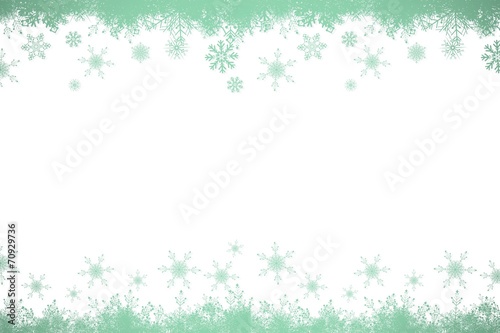 Snow flake frame in green