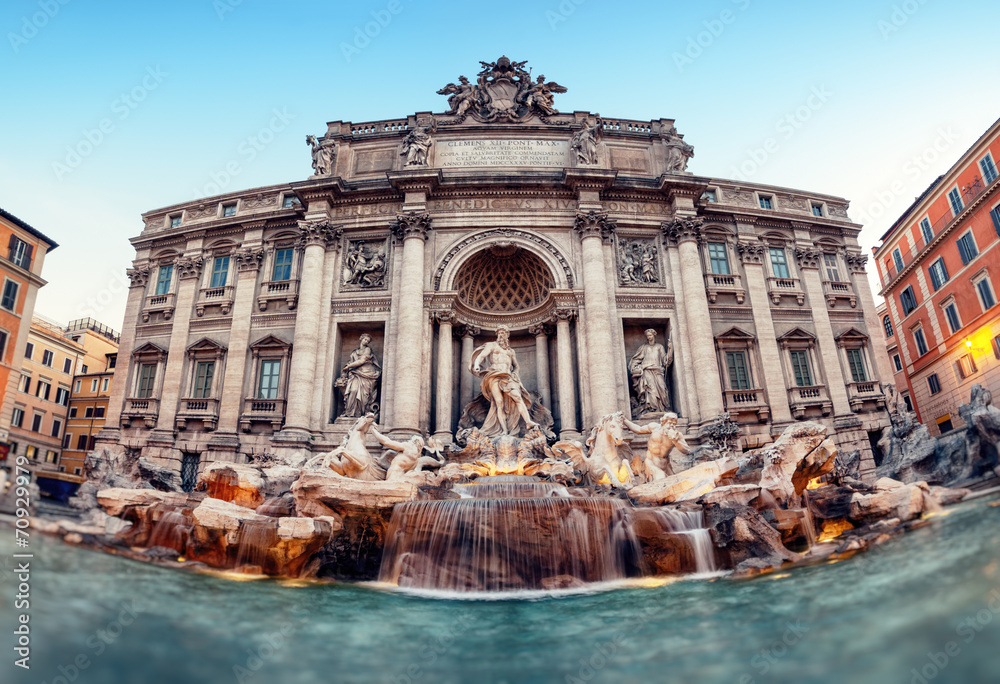Naklejka premium Trevi Fountain (Fontana di Trevi). Rome - Italy.