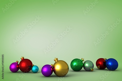 Composite image of christmas baubles