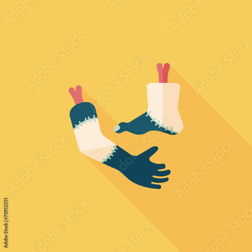 Halloween hand and leg flat icon with long shadow,eps10