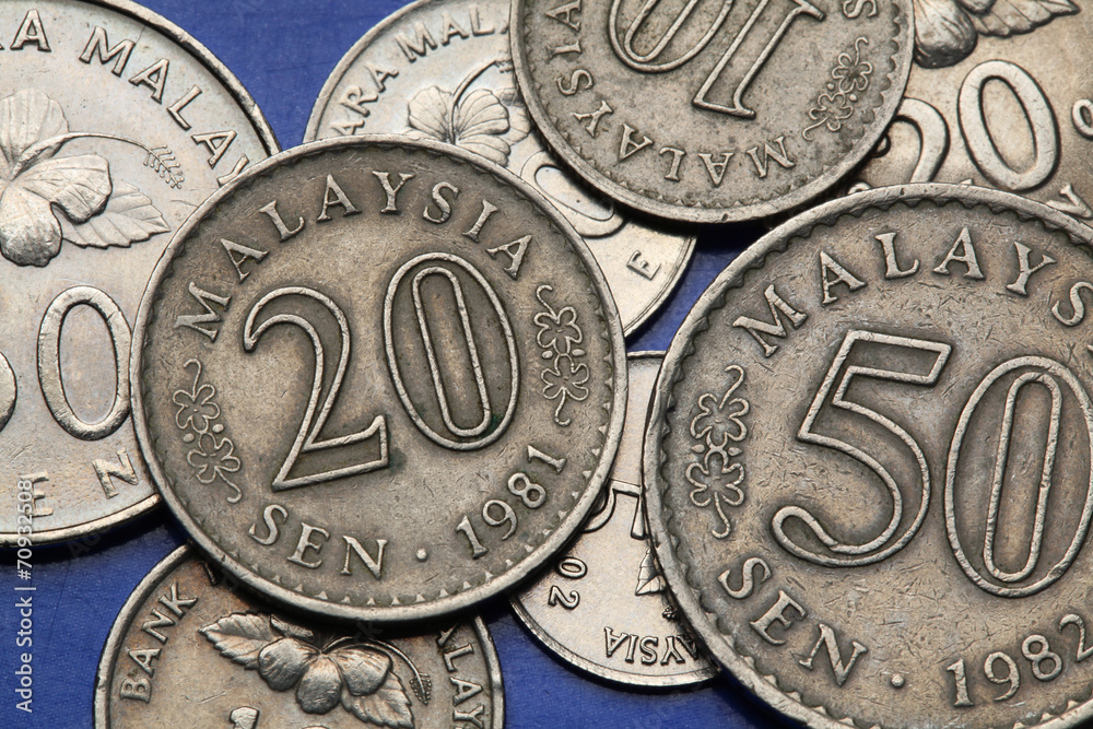 Naklejka premium Coins of Malaysia