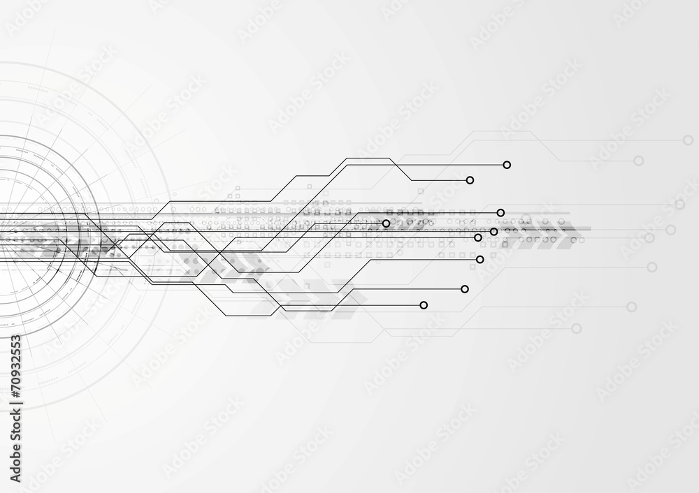 Obraz premium Grey hi-tech circuit board background