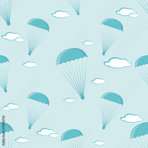 Seamless pattern with parachutes