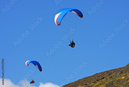 paragliders over Rhossili
