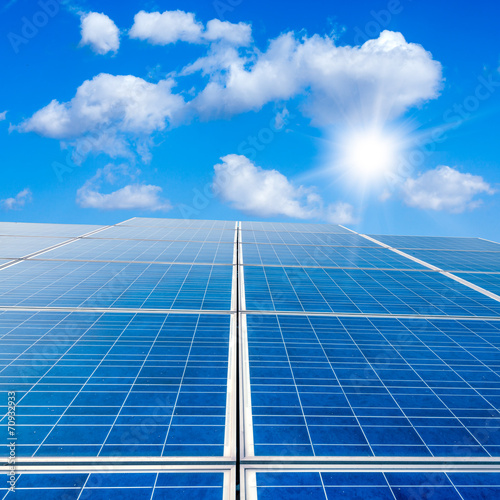 Solar panel against blue sky