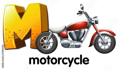 A letter M for motorcycle