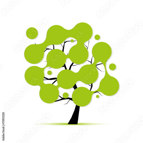 Abstract tree with circle frames for your design