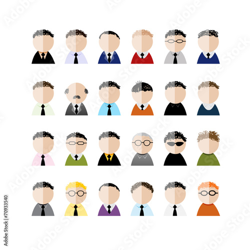 Set of business men peoples icons, cartoon for your design
