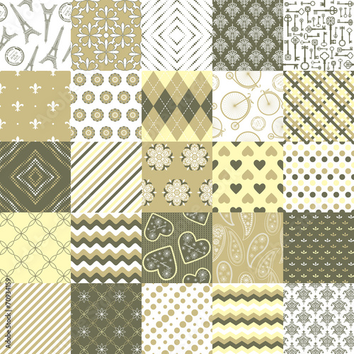 Seamless pattern big set in pastel beige colors.