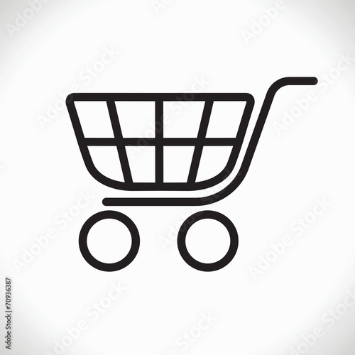 Black shopping trolley icon. Vector design element