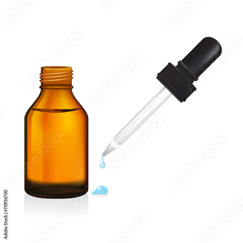 illustration of glass  bottle with pipe dropper vector