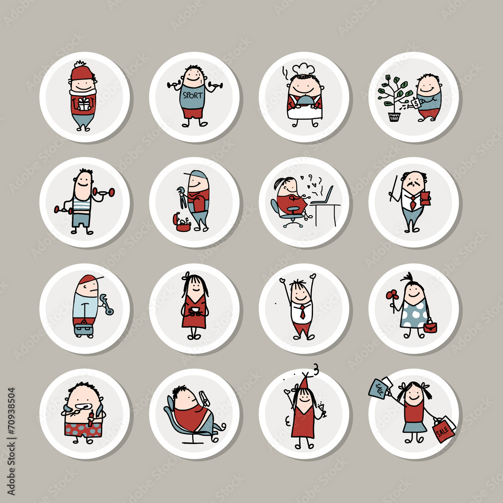 Fototapeta premium Funny people collection for your design