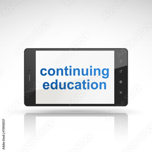continuing education words on mobile phone