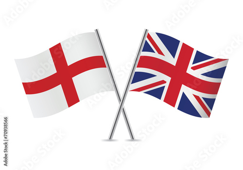 British and English flags. Vector illustration. photo