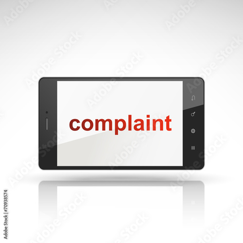 complaint word on mobile phone