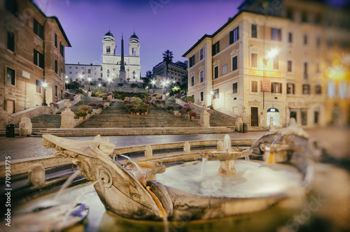 Vintage style photograph of the Spanish Steps