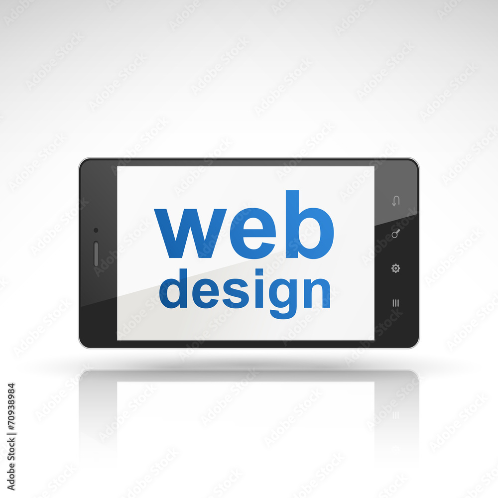 web design words on mobile phone