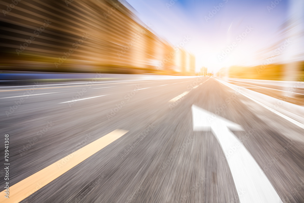 motion blur of the road