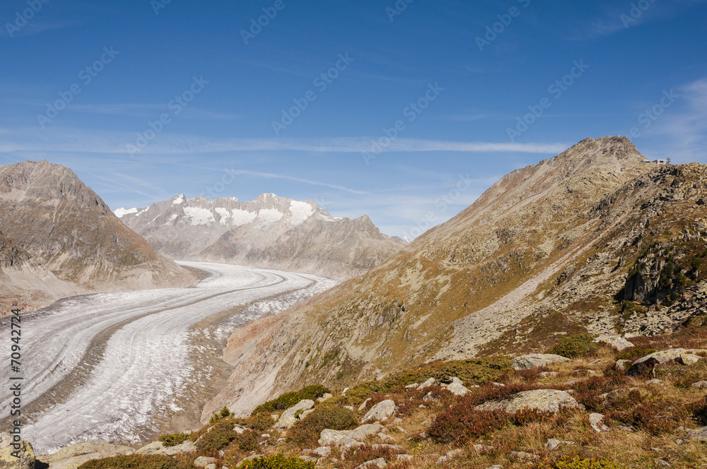 Riederalp, Bergdorf, Alpen, Aletsch, Gletscher, Herbst, Schweiz