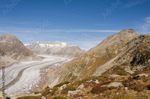 Riederalp, Bergdorf, Alpen, Aletsch, Gletscher, Herbst, Schweiz