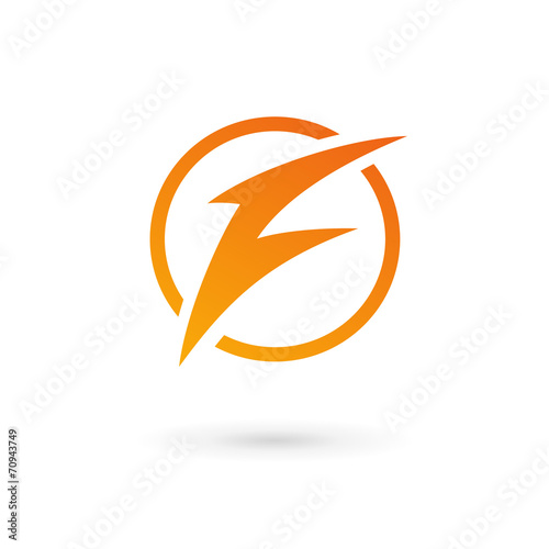 Letter F lightning logo icon