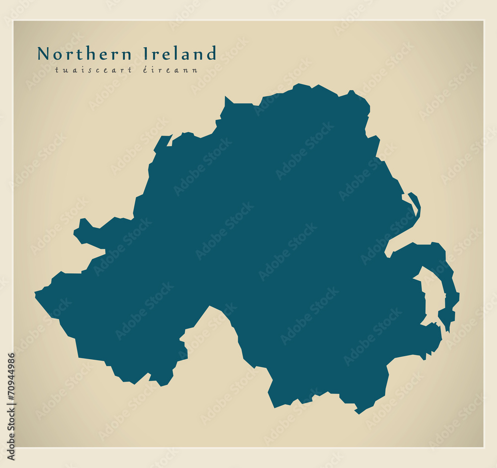 Modern Map - Northern Ireland UK