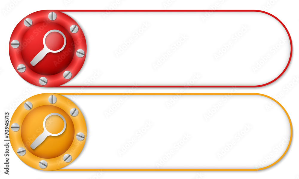 set of two buttons with screws and magnifier set of two buttons with screws and magnifier