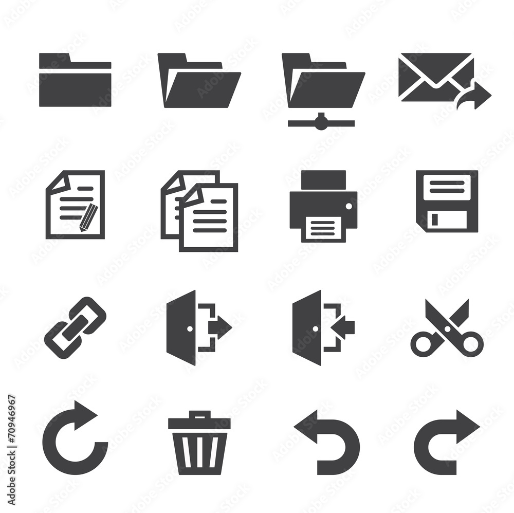Application toolbar icons Stock Vector | Adobe Stock