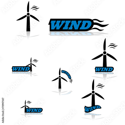 Wind turbine icons