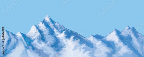 Vector seamless snowy mountains.