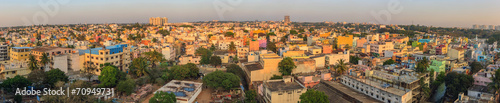 Panorama of Bangalore City skyline, India © Noppasinw