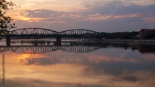 Marshall Pilsudski Bridge (1934) over Vistula  in Torun, Poland