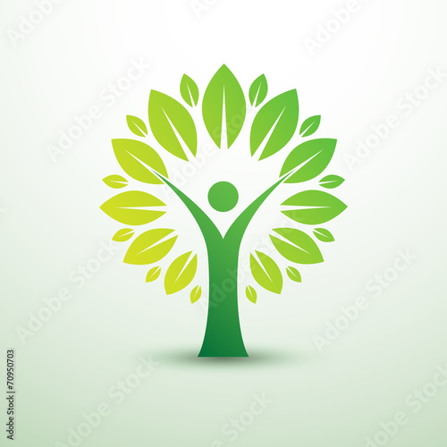  trees in the form of human green creative idea,vector illustrat