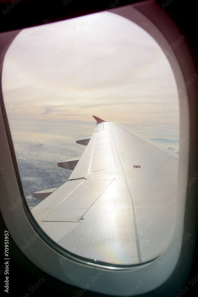 Clouds and sky from window plane Clouds and sky from window plane