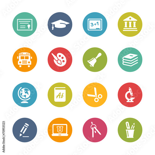 Education Icons -- Fresh Colors Series