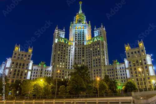 Stalin skyscraper in Moscow(Residential building on the waterfro