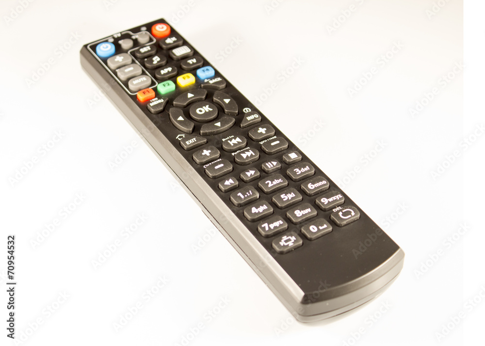 Uneversal remote control on white background Uneversal remote control on white background