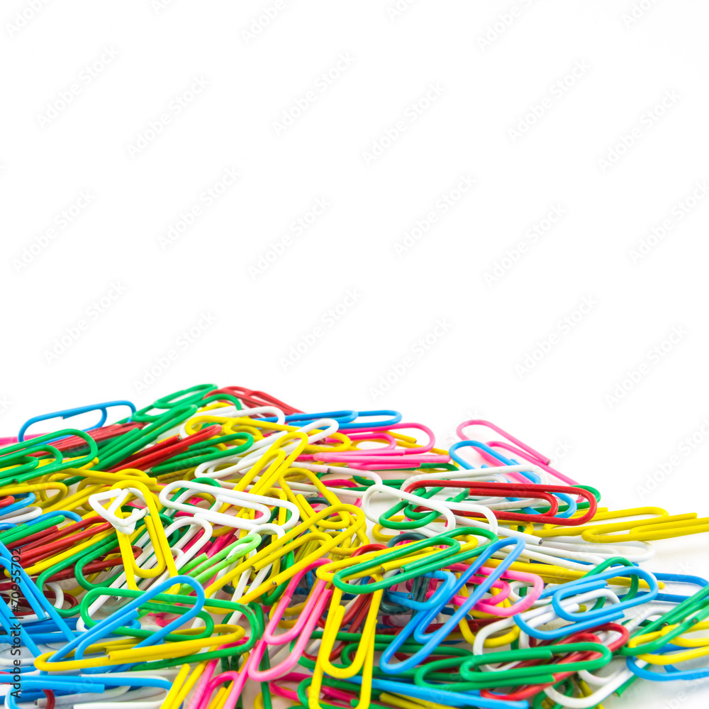 paperclips isolated on white background