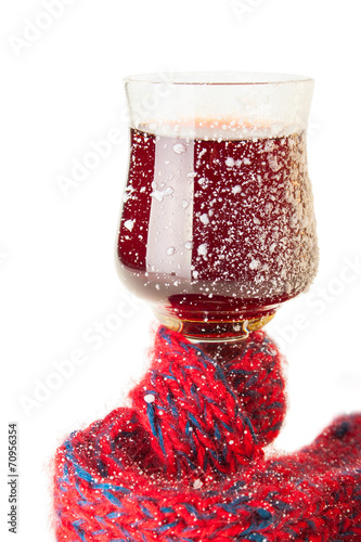 The Wineglass with Wine Muffled in Scarf photo