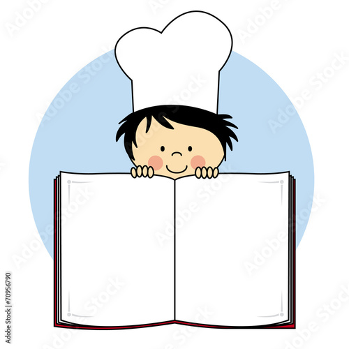 kids menu. Chef Child with Book