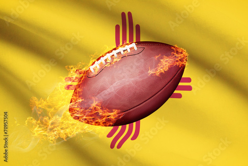 American football ball with flag series - New Mexico photo