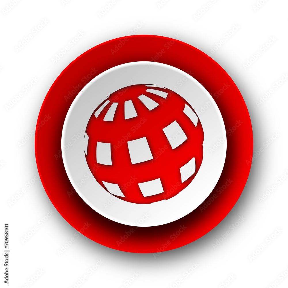 earth red modern web icon on white background earth red modern web icon on white background