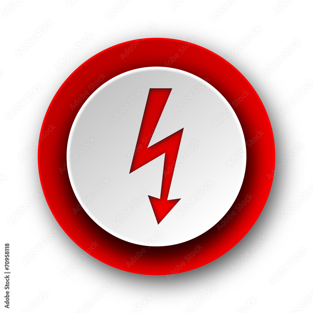 bolt red modern web icon on white background bolt red modern web icon on white background
