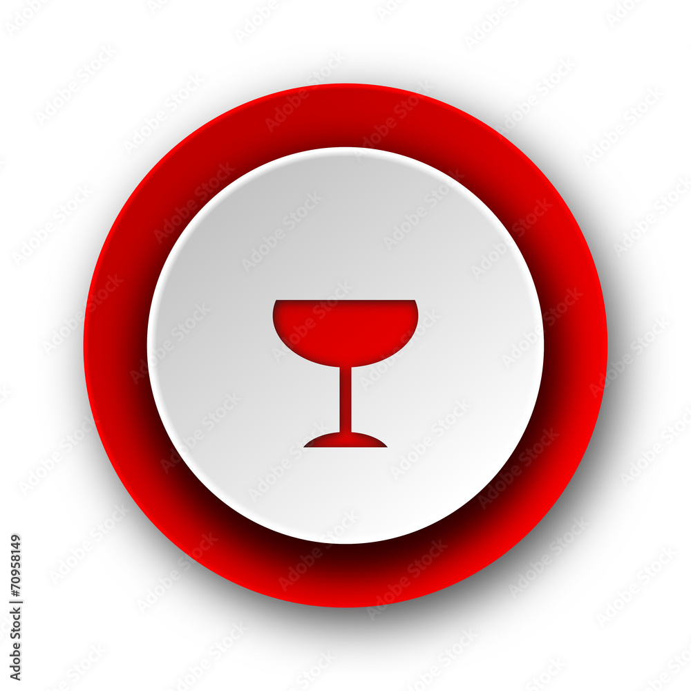 alcohol  red modern web icon on white background