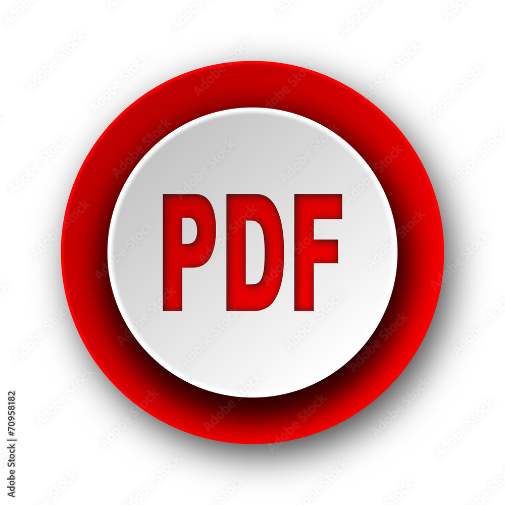 pdf red modern web icon on white background pdf red modern web icon on white background