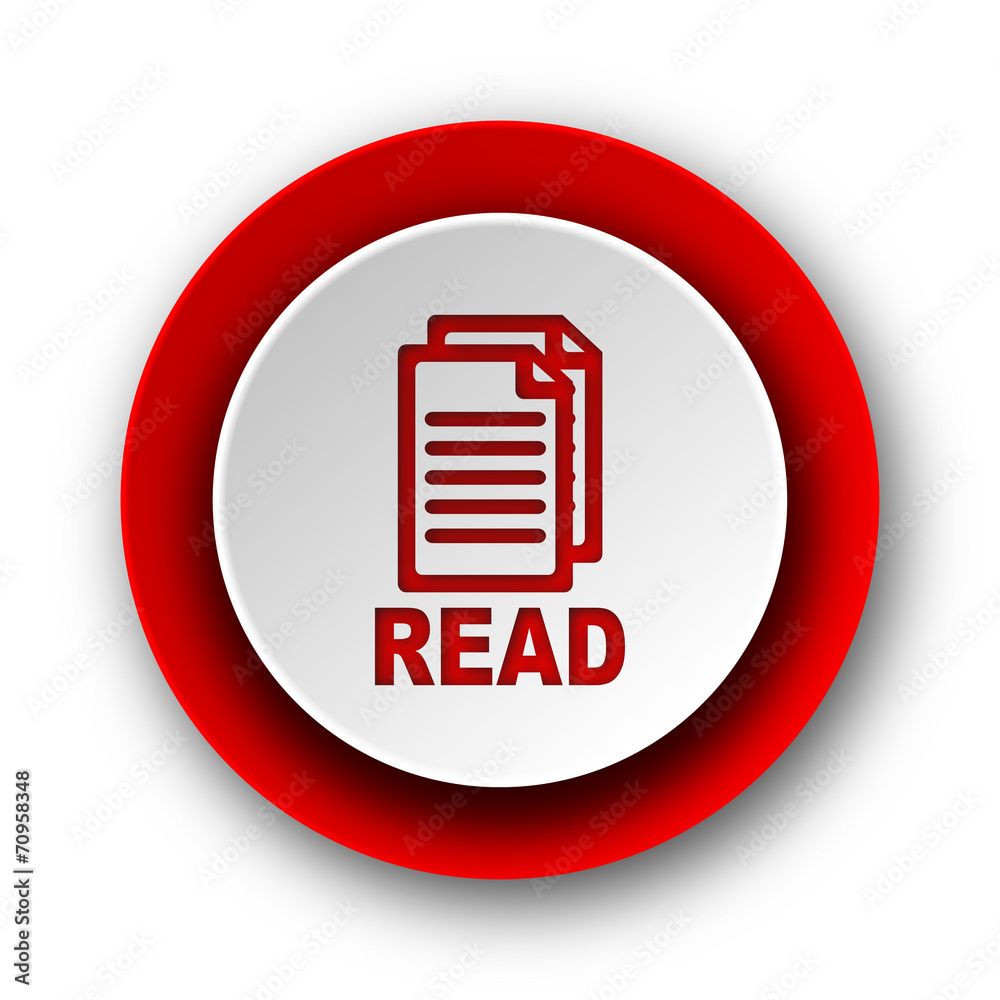 read red modern web icon on white background read red modern web icon on white background