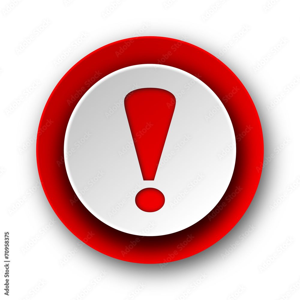 exclamation sign red modern web icon on white background exclamation sign red modern web icon on white background